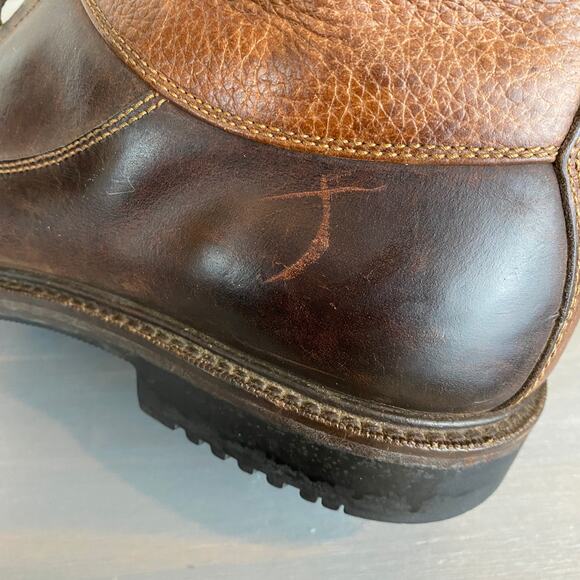 Vintage Cole Haan Country Lace Up Ankle Boots Men 10M Brown Leather Rugged Work - Picture 14 of 15